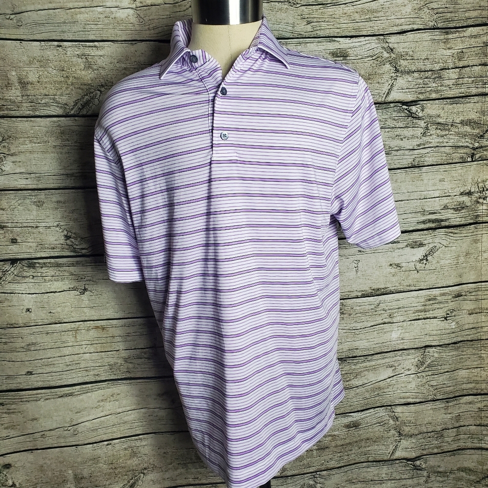FootJoy Purple Striped Polo Shirt